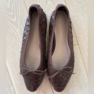 Loeffler Randall Brown Landry Woven Leather Ballet Flats